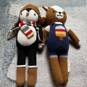 Cuddle + Kind, Everest the penguin and Scout the deer, both small size 13” dolls